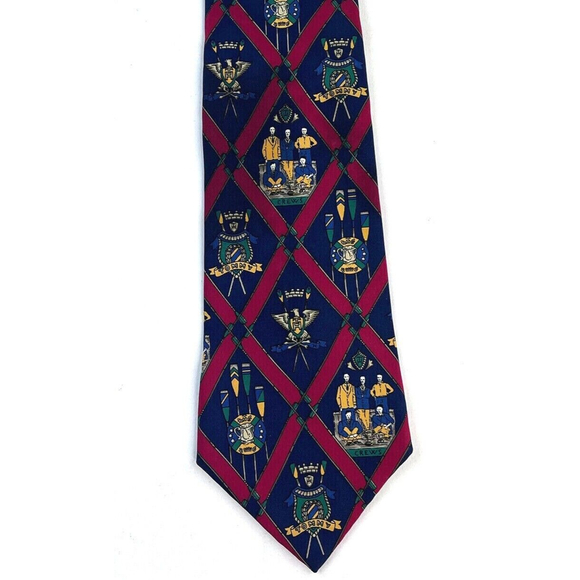 Vintage Tommy Hilfiger Mens Crews Rowing Nautical Neck Tie 100% Silk Navy USA - Picture 2 of 7